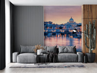 Detailed architecture wall mural for a modern hallway or foyer