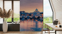 Eternal City Dusk Wall Mural showing grand domes and river lights