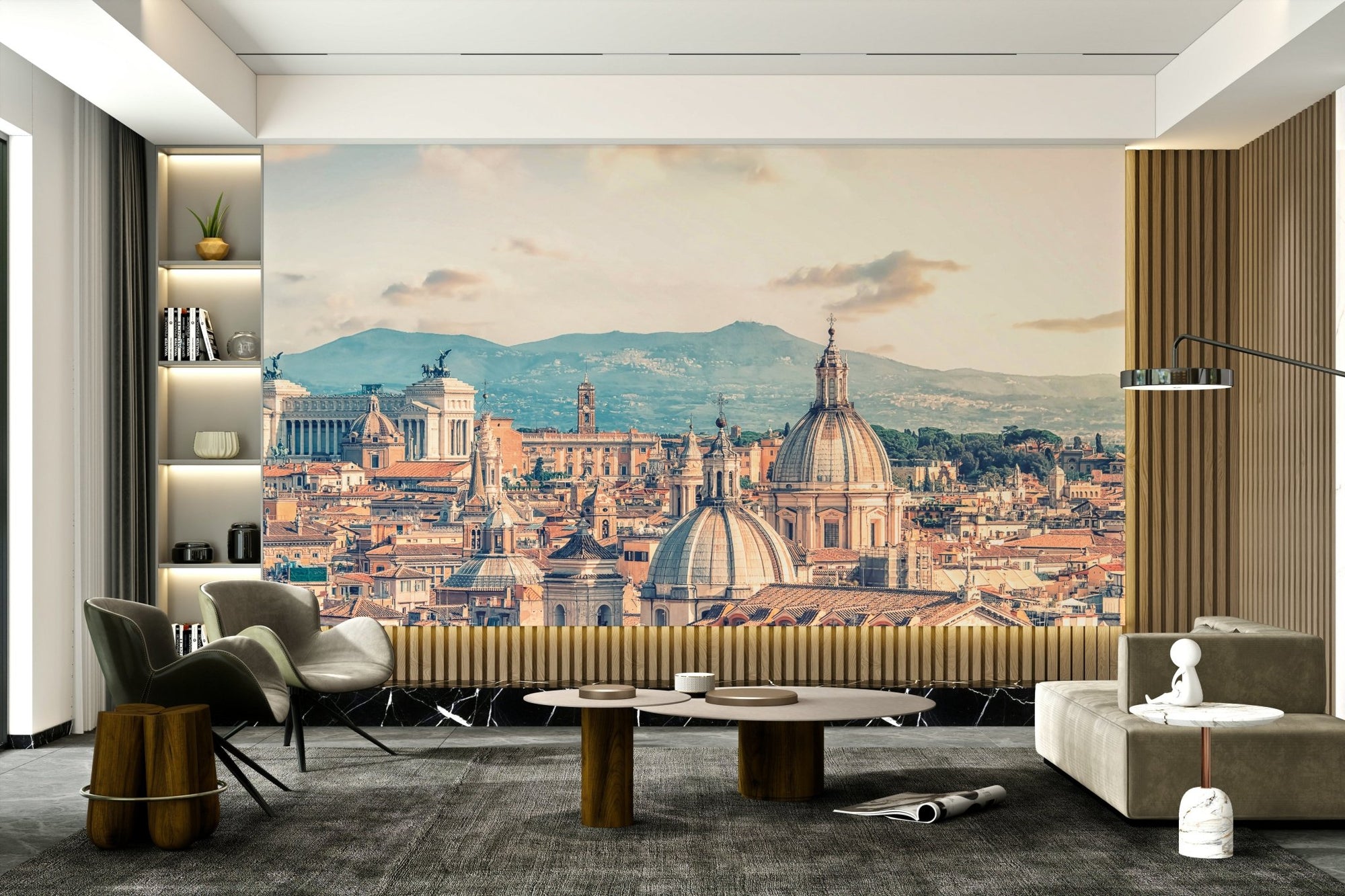 Roman Skyline Canvas Wall Mural with ancient domes GD5051