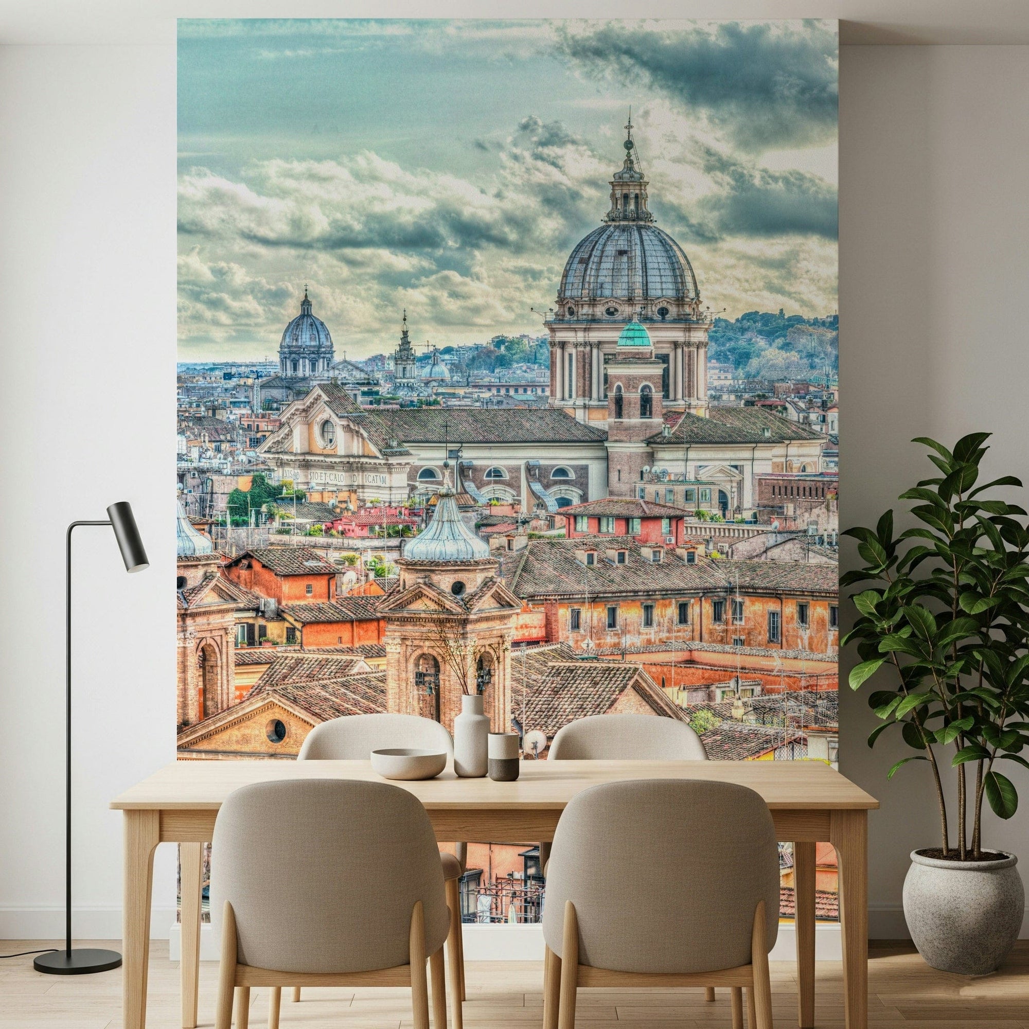 Eternal City View wall mural showing Rome domes above terracotta roofs GD7398