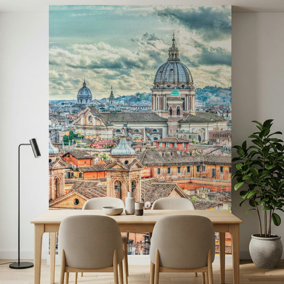 Eternal City View wall mural showing Rome domes above terracotta roofs GD7398