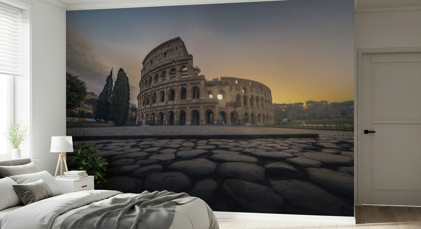 Eternal Rome's Colosseum Wall Mural showing historical textures for a flat wallpaper.