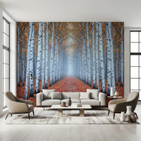 Ethereal Autumn Birches Wall Mural