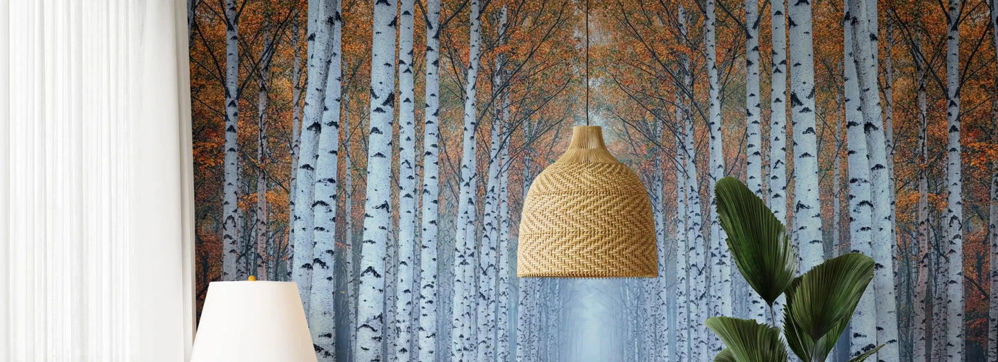 Ethereal Autumn Birches Wall Mural