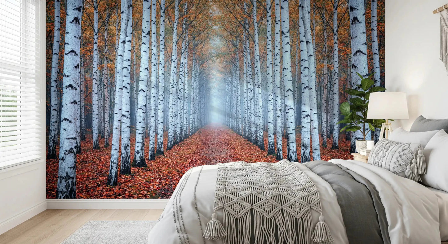 Ethereal Autumn Birches Wall Mural