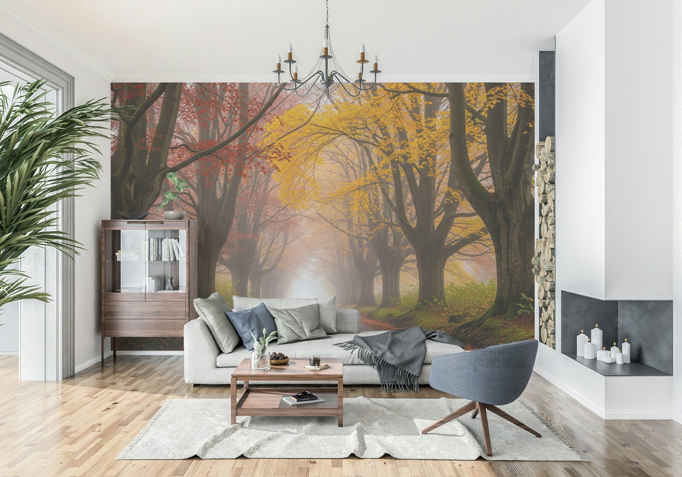 Ethereal Fall Road Wall Mural