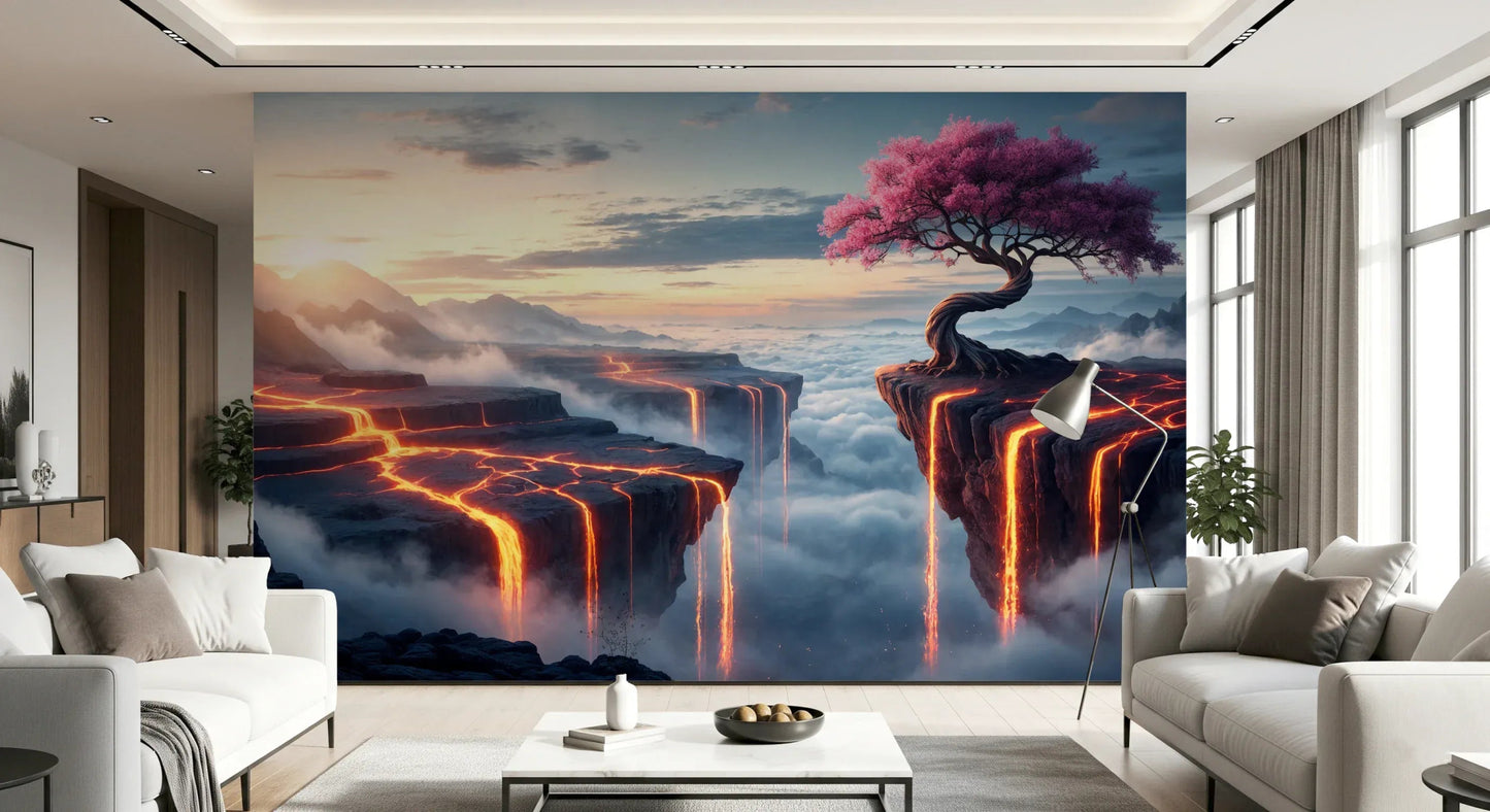 Elegant peony patterns on Ethereal Bloomscape mural for lounge rooms.