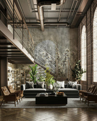 The color palette is composed of soft, muted tones, reflecting delicate blooms.
