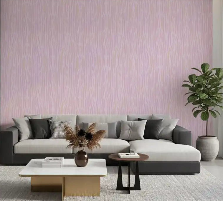 Lounge feature picks up creamy depth from Ethereal Blush watercolour wallpaper.GD9524