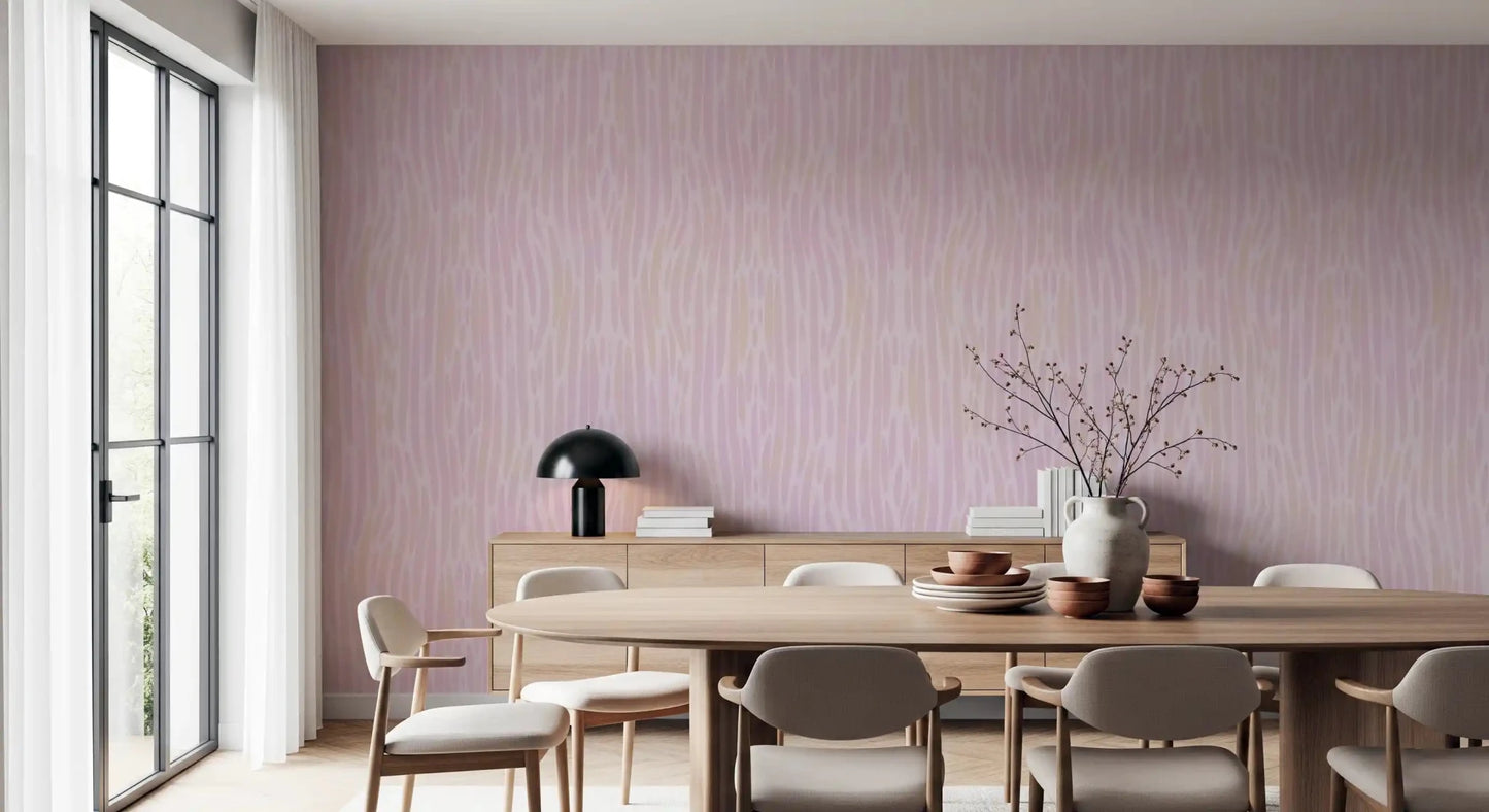 Vertical brushwork repeats with calm rhythm in this Ethereal Blush Strokes wallpaper.GD9524