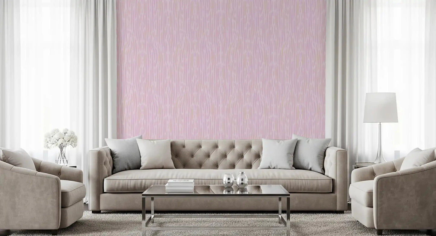 Vertical blush motion lifts the lounge area with Ethereal Blush Strokes wallpaper.GD9524