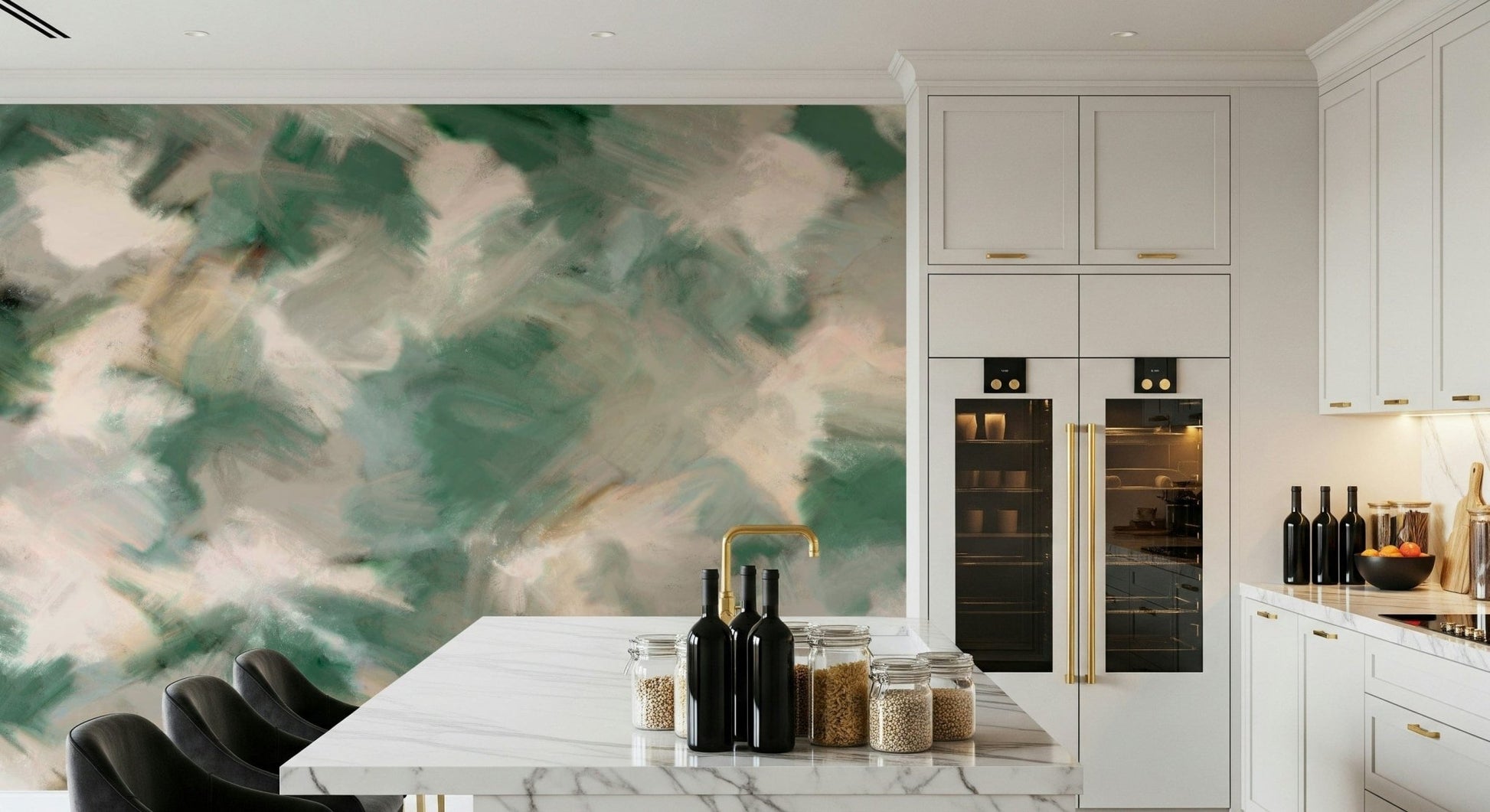A serene flowing design wall mural for your decor., GD5691