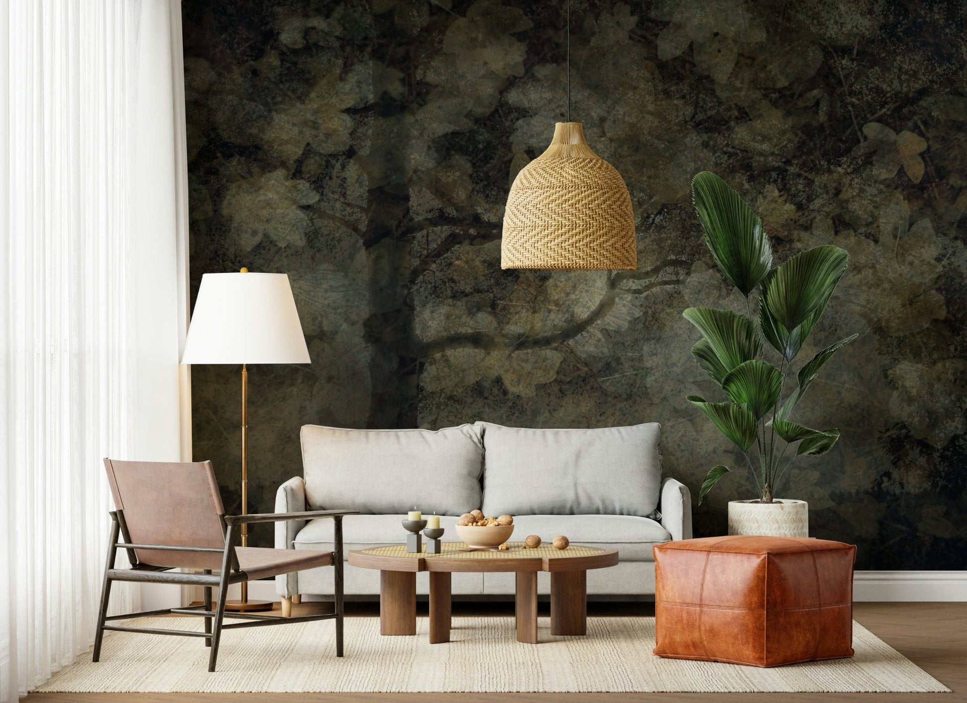 An artistic nature inspired mural for home decor., GD5598