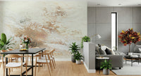 A stylish reading nook with the textured Ethereal Canvas peel and stick mural.