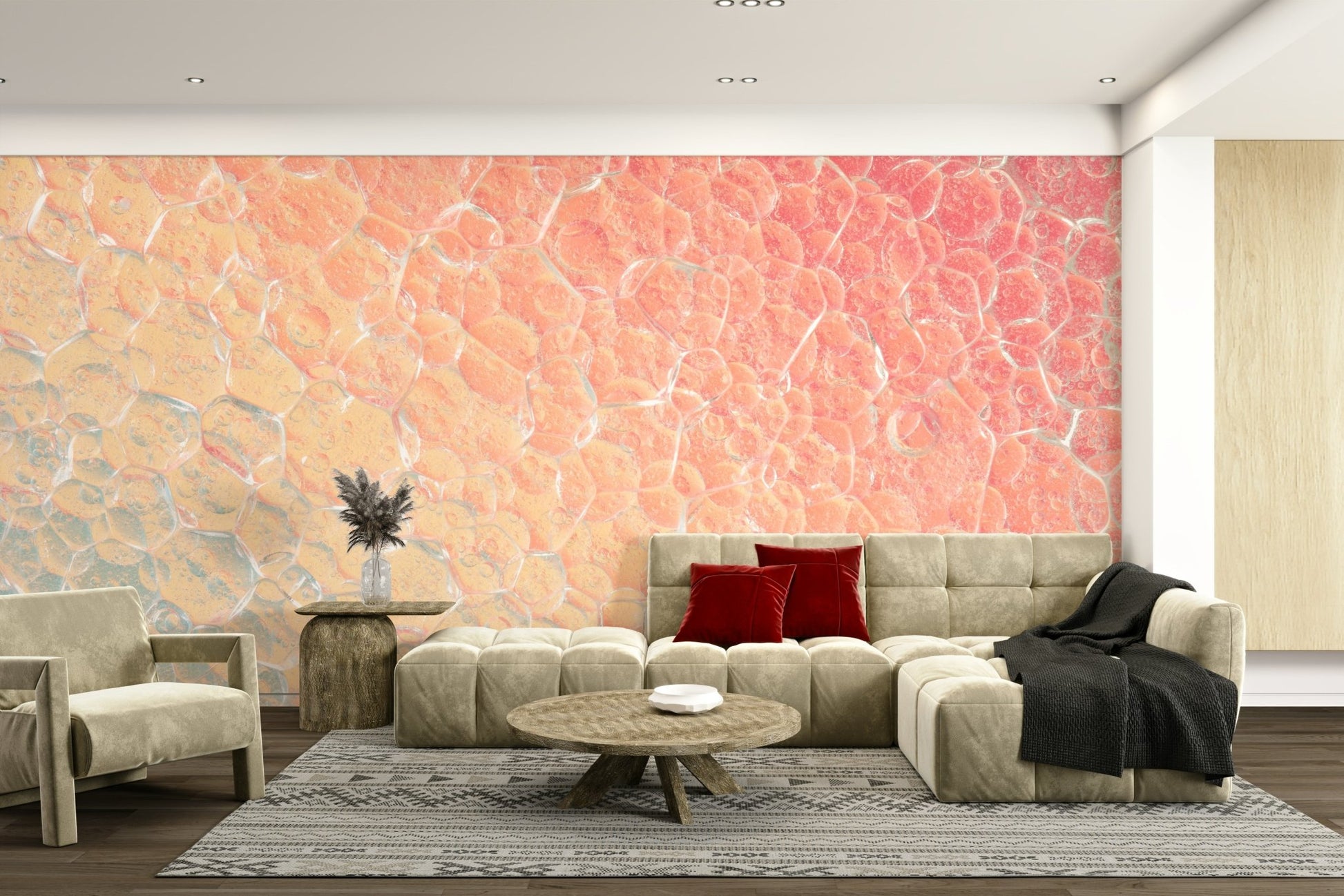A beautiful abstract cellular wallpaper mural.

