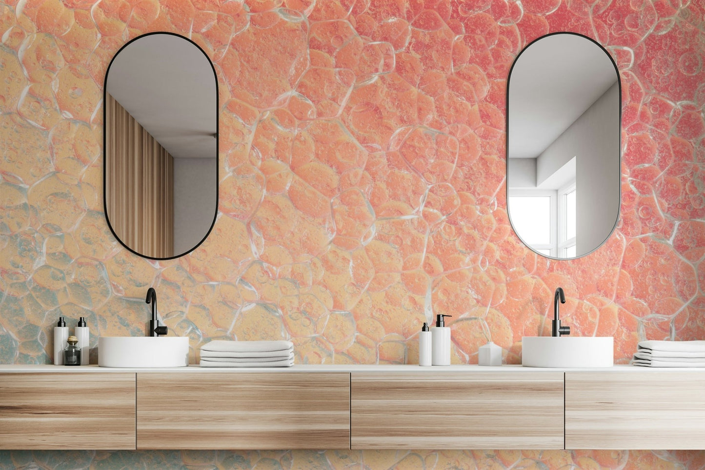 An artistic abstract geometry mural for home decor.

