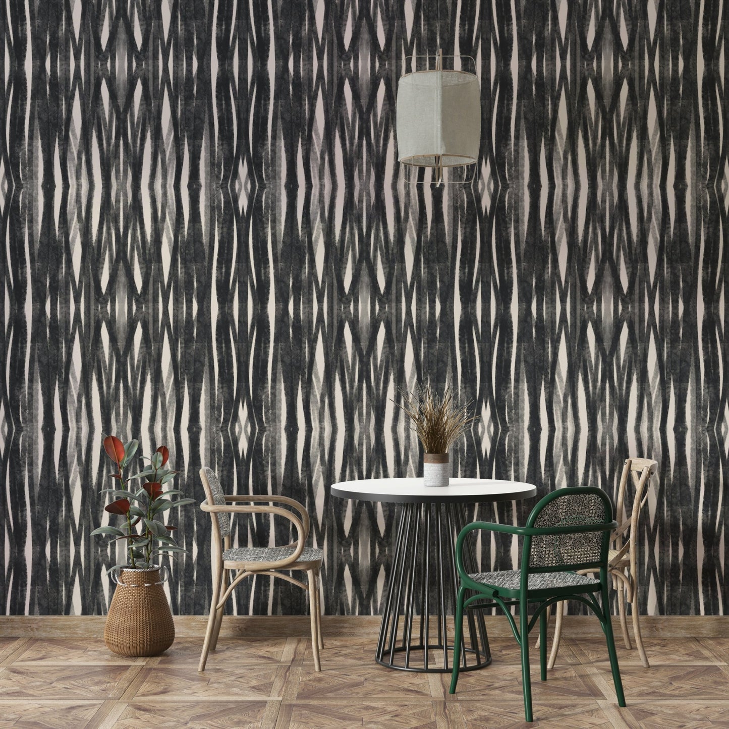 Neutral dark mural wallpaper for interiors

