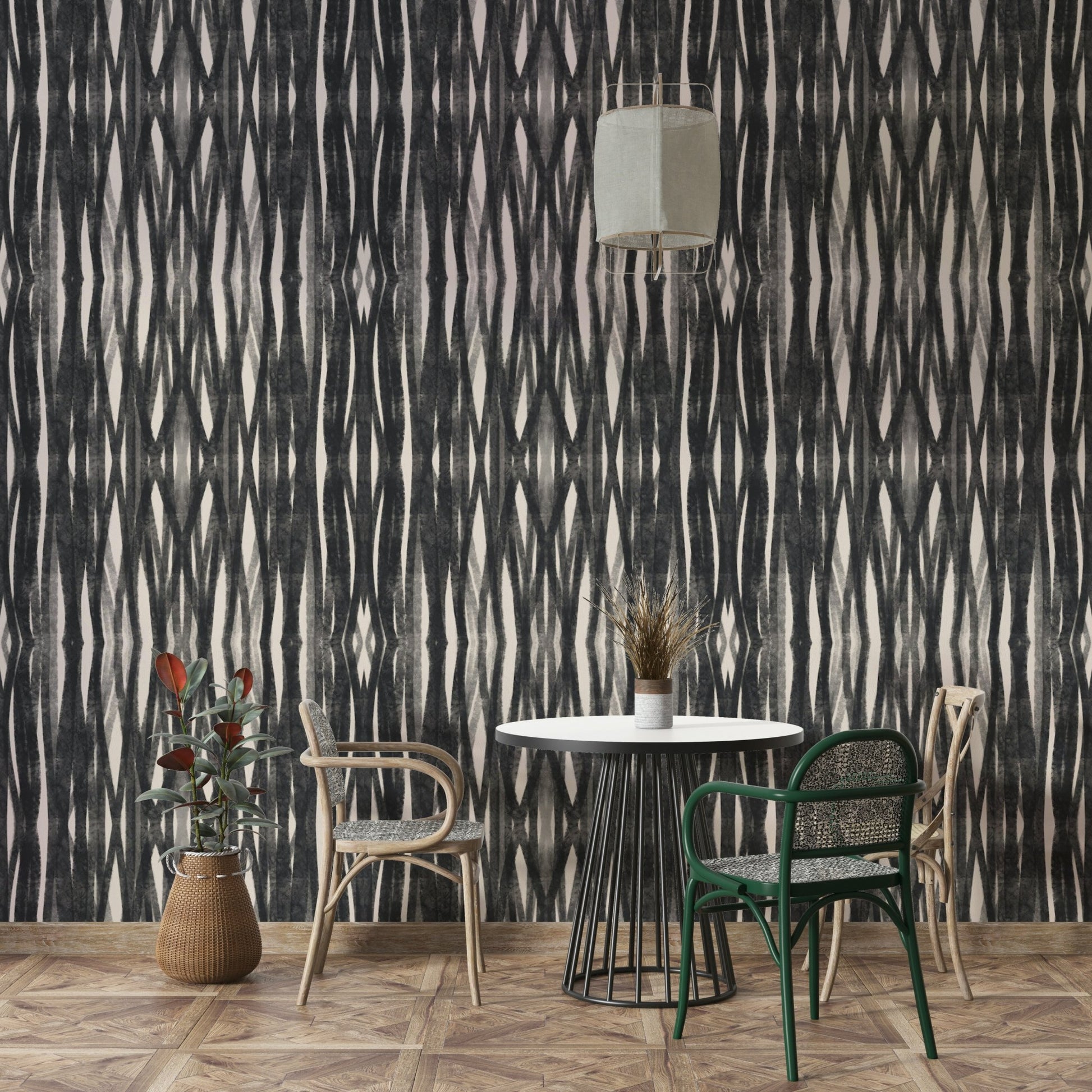 Neutral dark mural wallpaper for interiors

