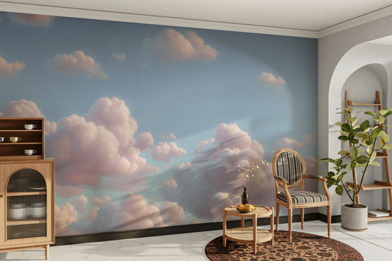 A beautiful ethereal cloud wallpaper mural for a modern home., GD5144