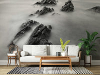 A calming serene view wallpaper mural that defines a space.