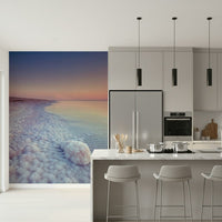 Calm Dead Sea water and fluffy salt deposits mural.