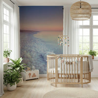 Sunrise glow on Dead Sea salt crystals wallpaper mural.