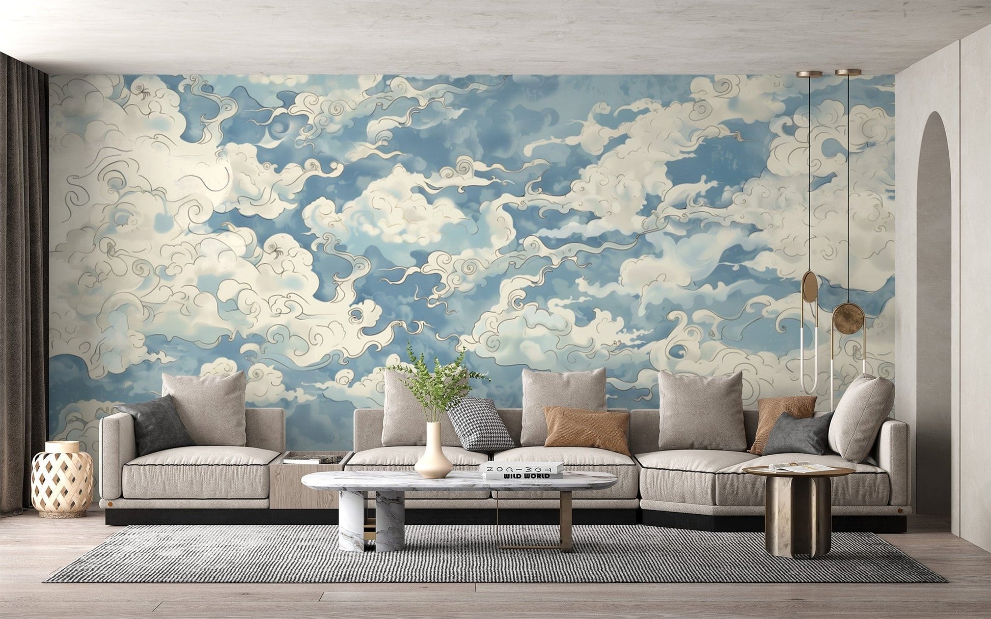 Minimalist soft cloud formations wallpaper