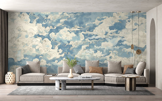Minimalist soft cloud formations wallpaper