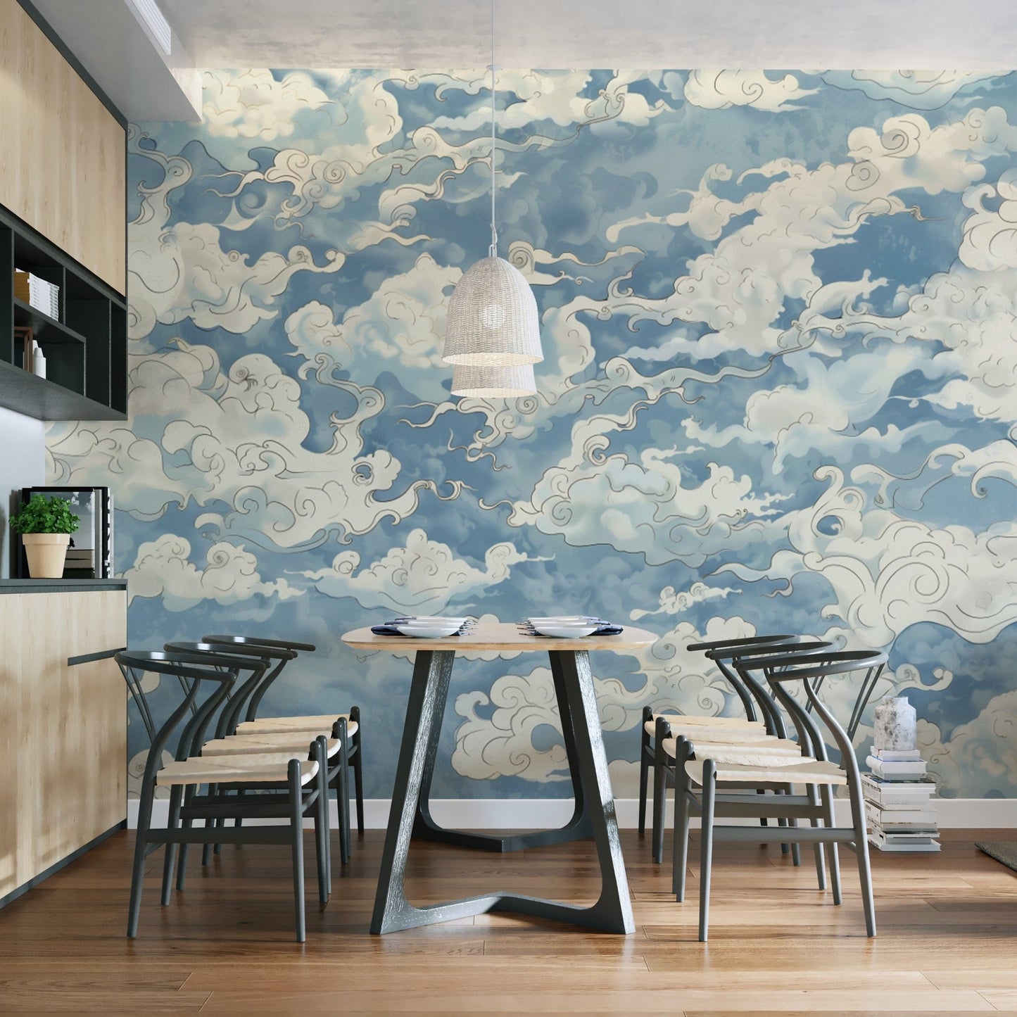 Tranquil drifting clouds wall décor