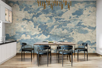 Dreamy floating clouds serene wallpaper