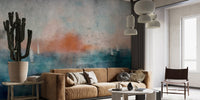 Calm living room decor: Ethereal Dusk mural wallpaper