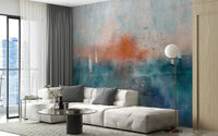 Stylish living room decor: Ethereal Dusk Texture Mural