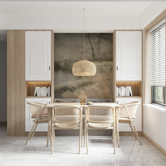 A beautiful ethereal field wallpaper mural with soft focus and hazy light., GD5601