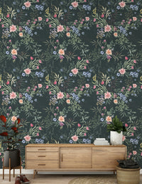 Lush botanical art capturing the delicate beauty of the Ethereal Floral Wallpaper collection, available as a wallpaper mural.