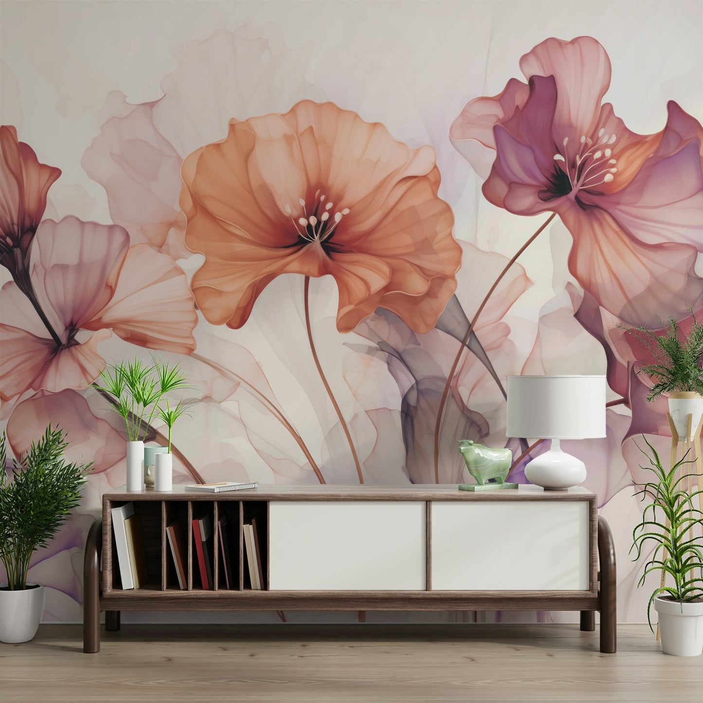 Detailed view of the soft brushstrokes and rich colors

