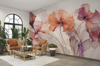 Close-up of a large-scale, fantasy floral pattern

