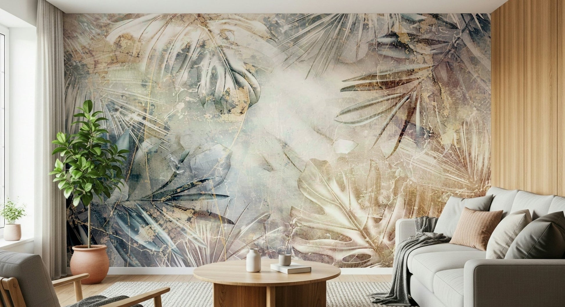 A classic botanical wallpaper for walls.