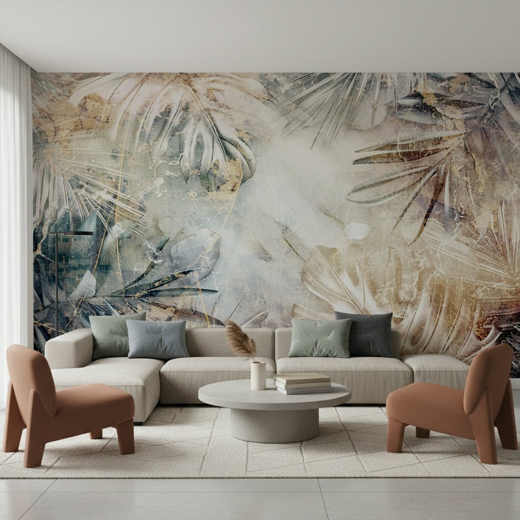 An artistic nature inspired mural for home decor.
