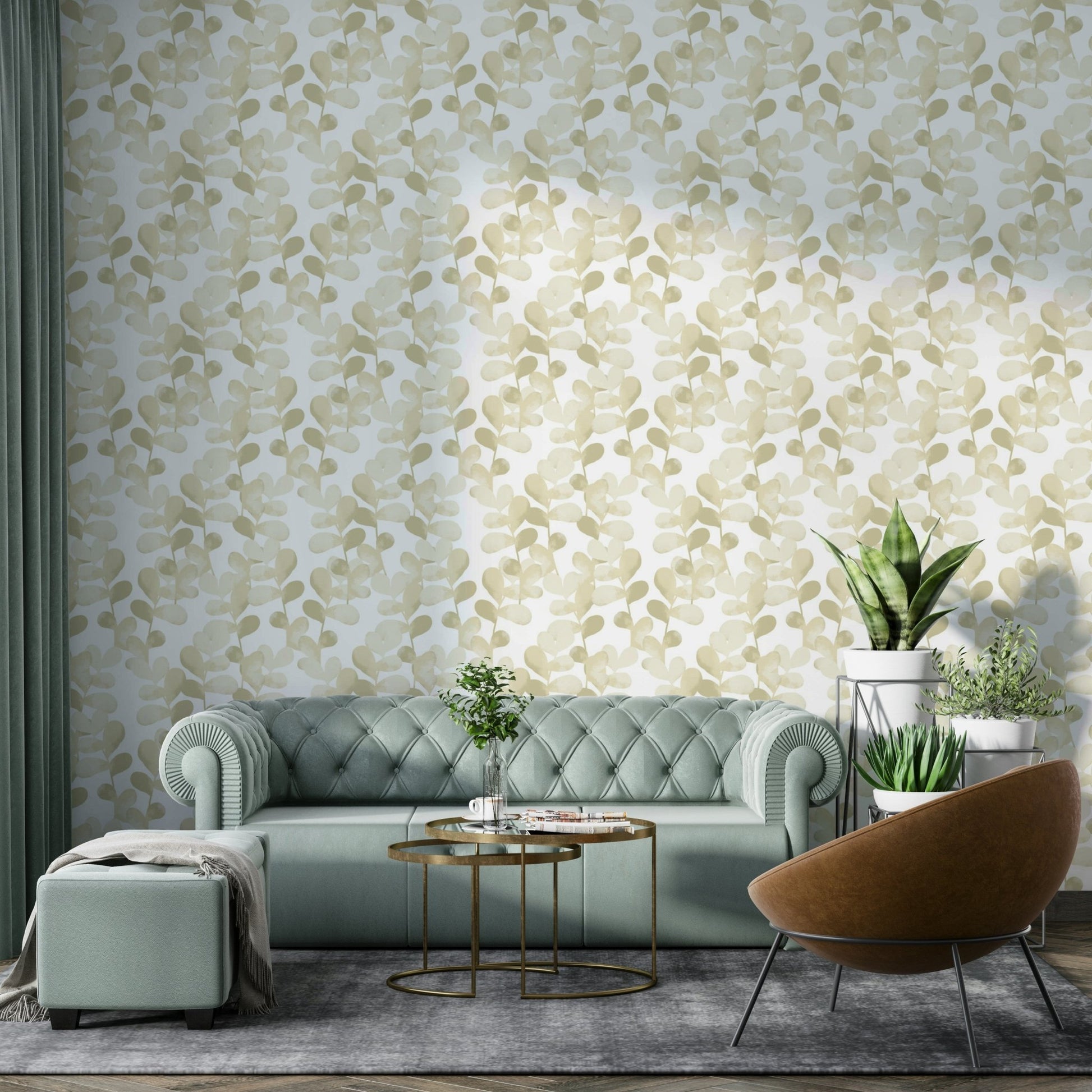 A serene ethereal foliage wall mural for your decor.

