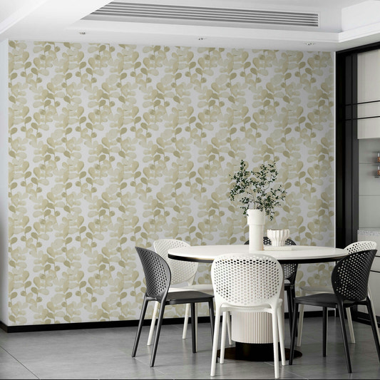 A beautiful subtle leaf wallpaper mural for a modern home.

