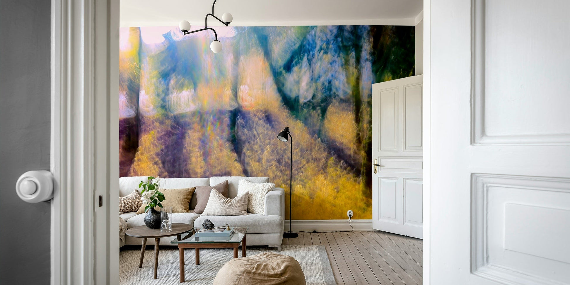 Ethereal Forest Light Photography | Abstract Nature Art Print | Colorful Blurred Landscape Wall Mural