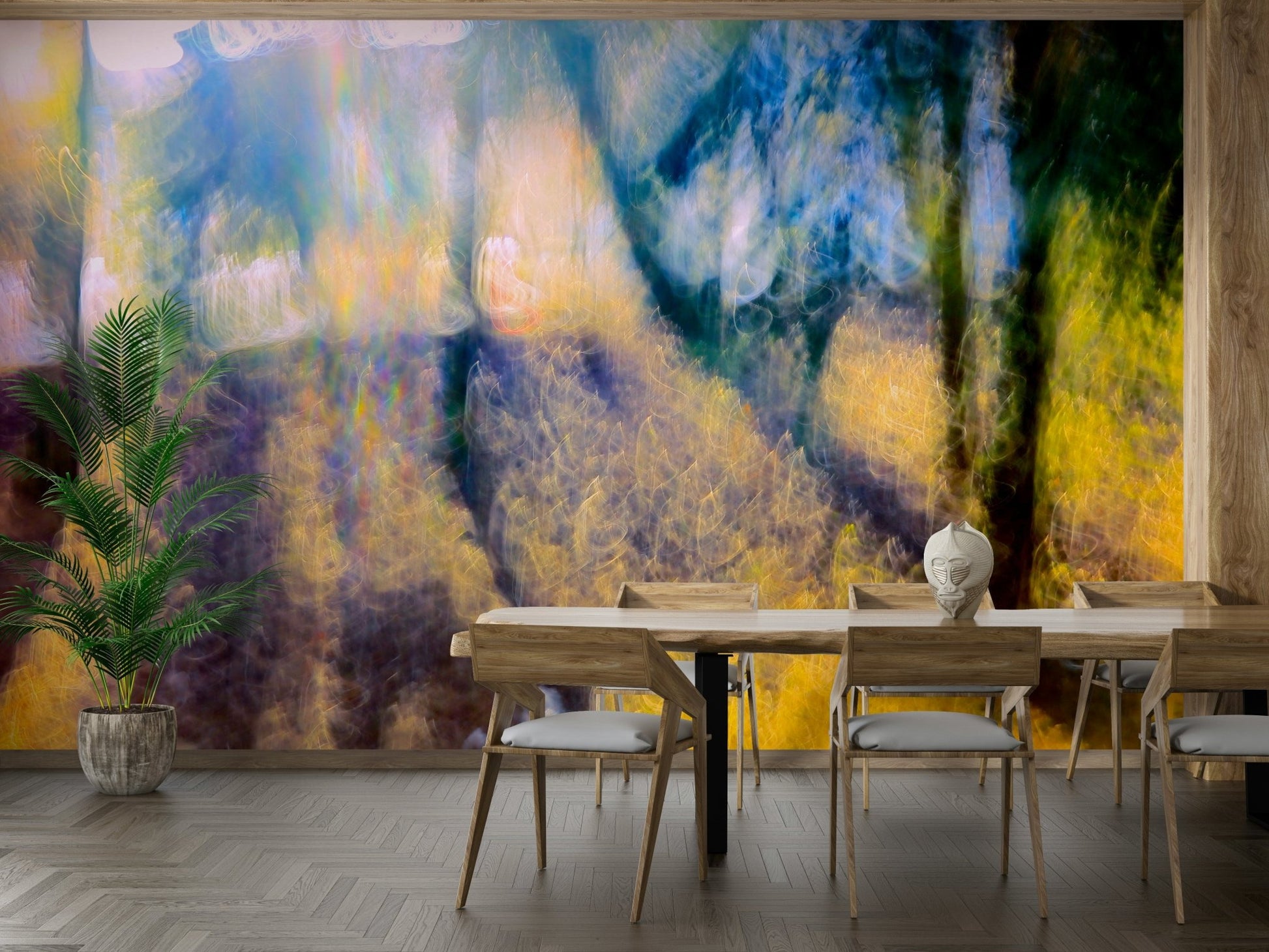 Ethereal Forest Light Photography | Abstract Nature Art Print | Colorful Blurred Landscape Wall Mural