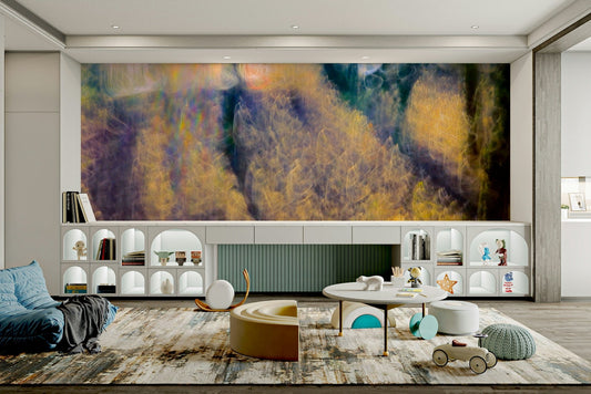 Ethereal Forest Light Photography | Abstract Nature Art Print | Colorful Blurred Landscape Wall Mural