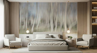 A graceful subtle light wall mural in cool, natural tones., GD5655