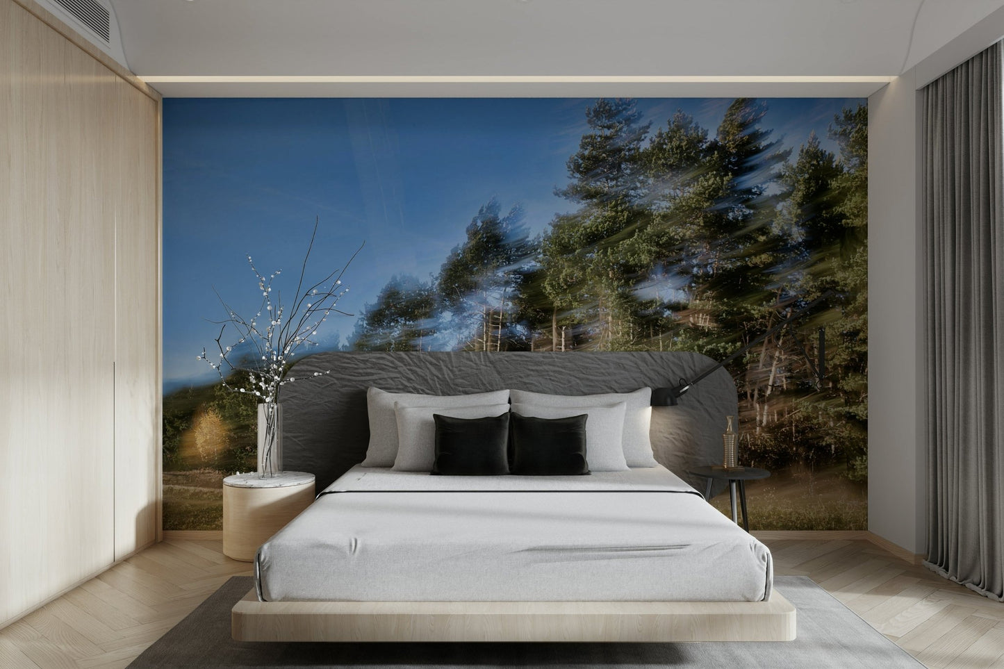 The color palette is composed of muted greens, browns, grays, and soft light, reflecting a forest environment.
