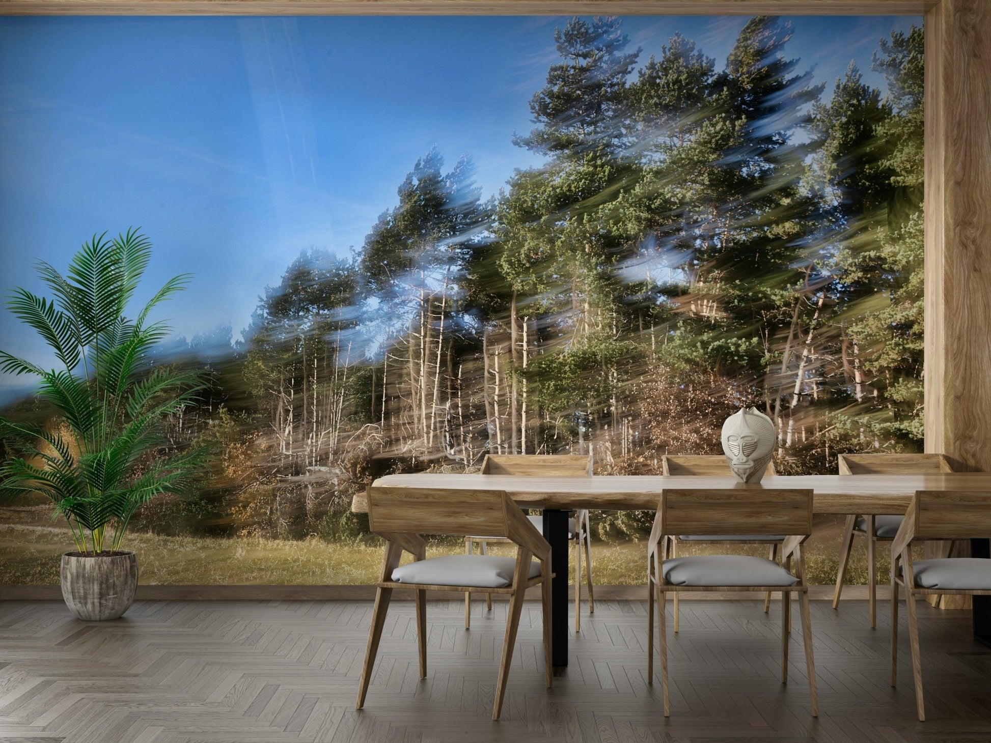The design evokes a sense of peace, mystery, and the gentle movement of nature.

