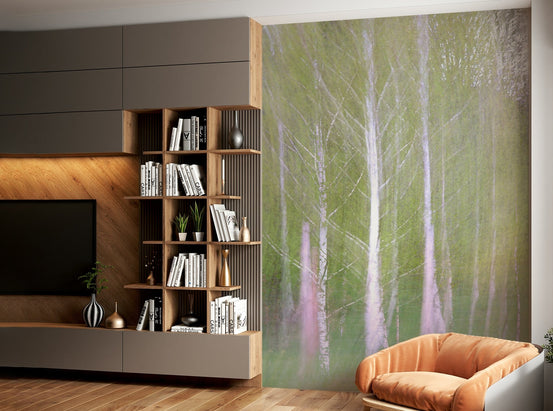 Blurred birch trees in an ethereal forest. GD2781