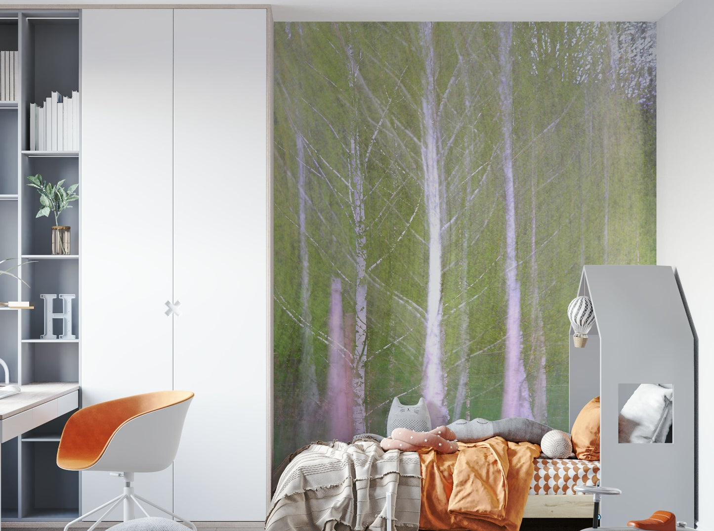 Soft, muted colors with gentle light.

