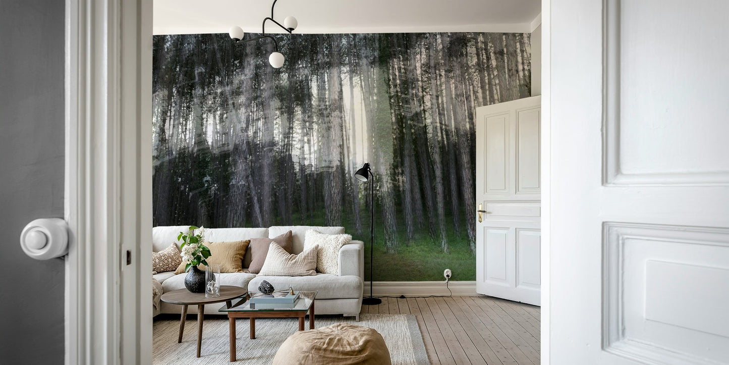 Blurred forest design evokes a sense of calm and tranquility

