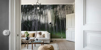 Blurred forest design evokes a sense of calm and tranquility

